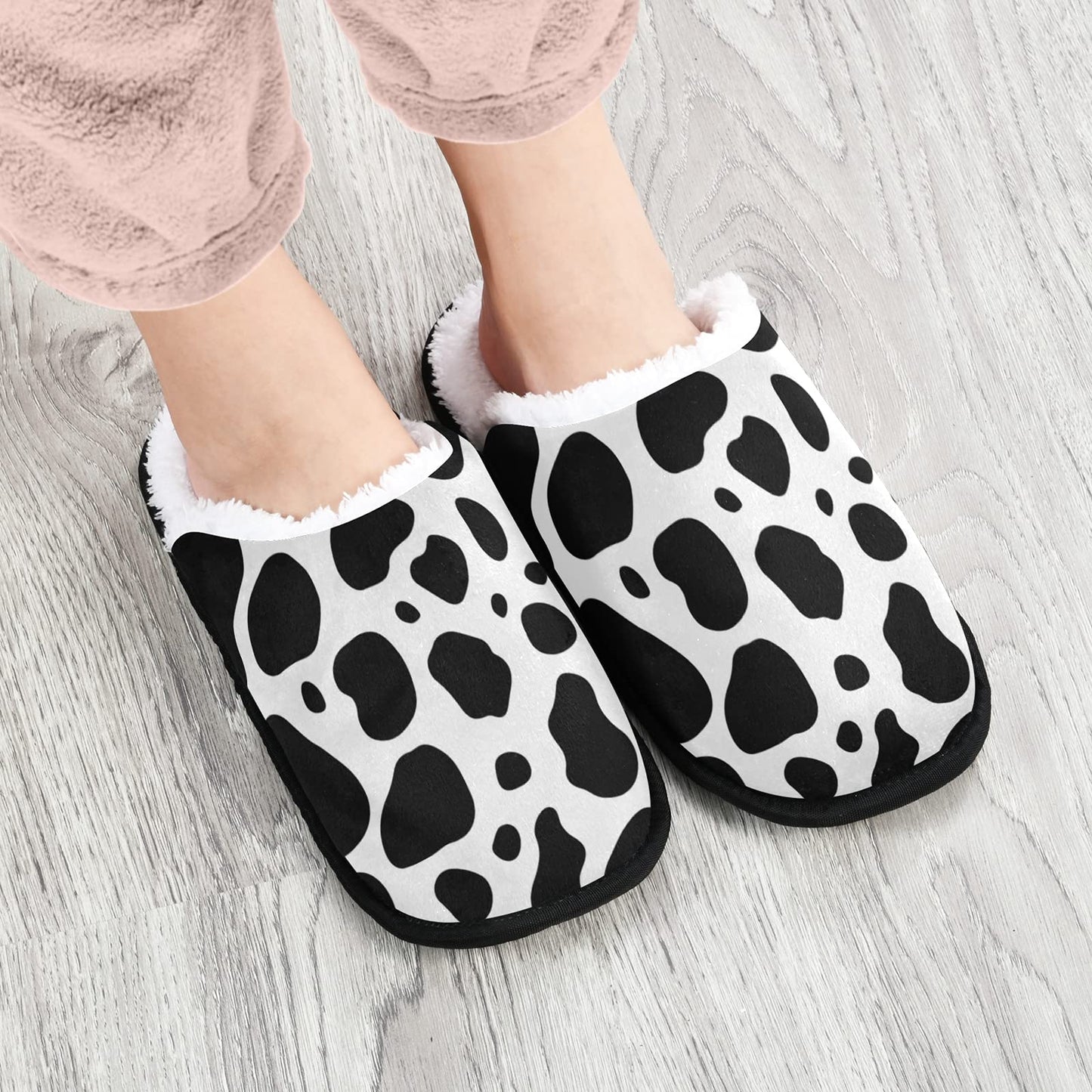 Umidedor Cow Print Slippers For Women Girls, Soft Memory Foam Non-Slip Indoor House Slippers Home Shoes For Bedroom Hotel Travel Spa