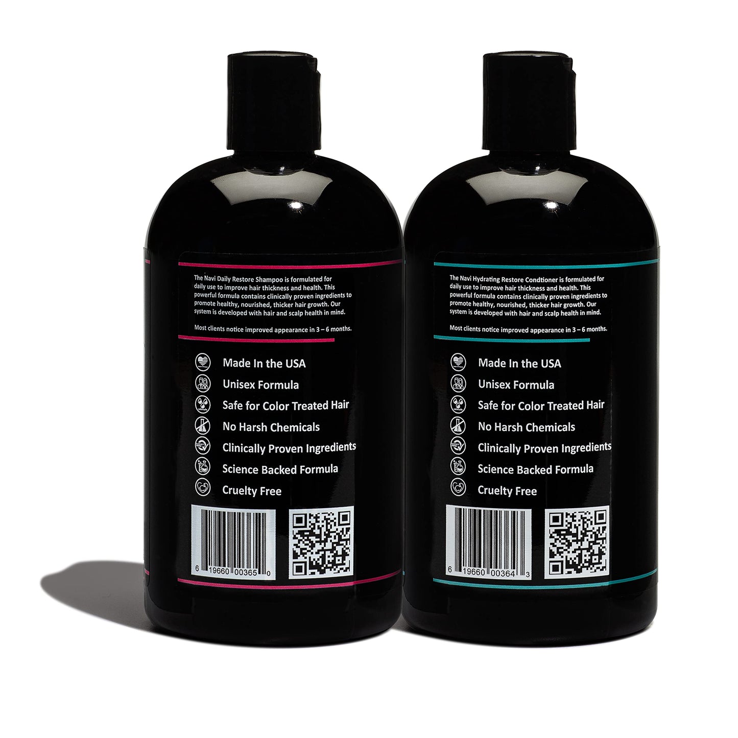 Navi Hair Growth Shampoo and Conditioner Set, Natural DHT Blocker for Thinning Hair and Hair Loss, Safe for Color Treated Hair, Sulfate Free, Hair Regrowth and Thickening for Men and Women, 2 x 16 oz