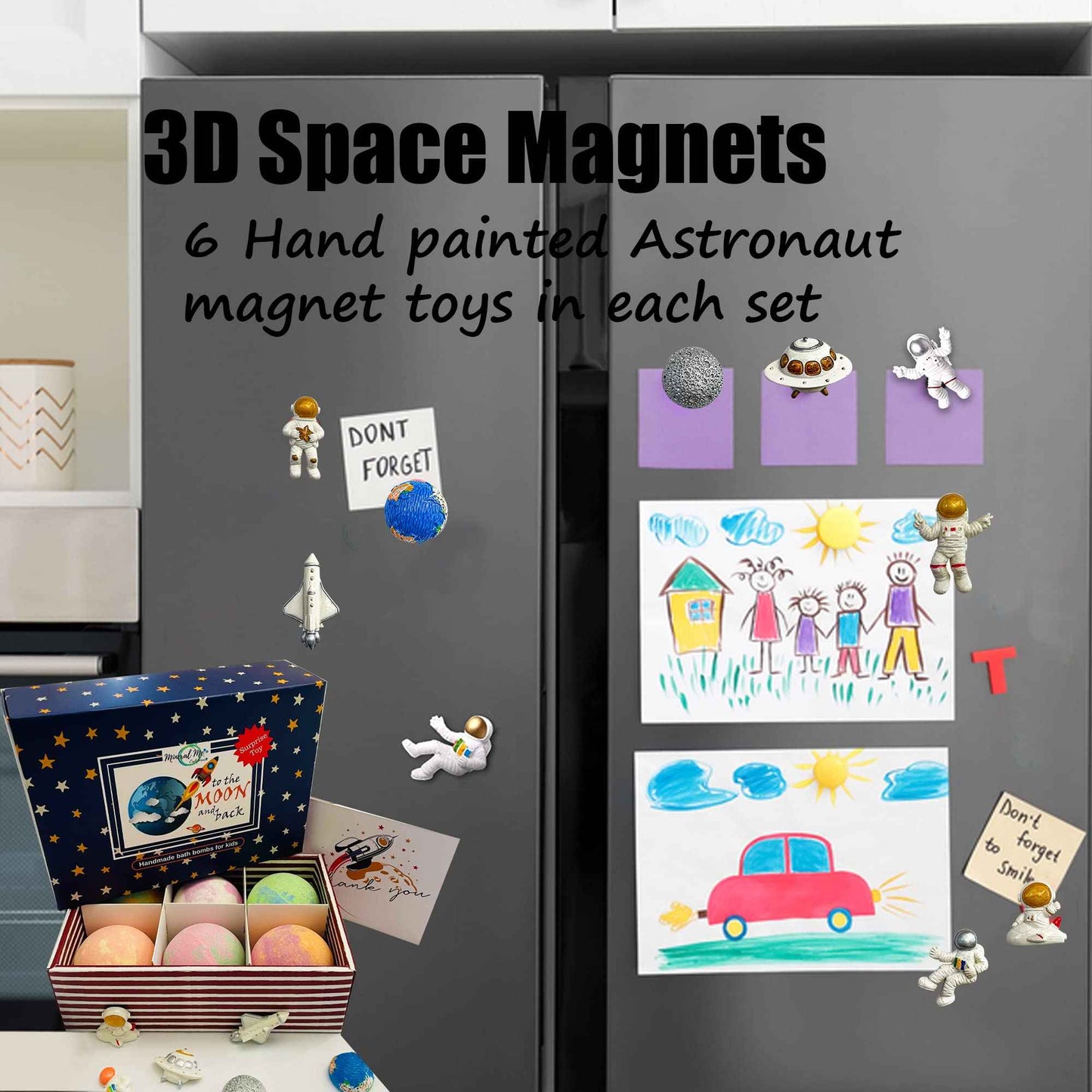 Galaxy Bath Bombs for Kids with Surprise Inside - Organic Bubble Bath Bombs with Educational Outer Space Planet Toys. Gentle, Natural & Kids Friendly - Stocking Stuffers Christmas Gifts for Toddlers