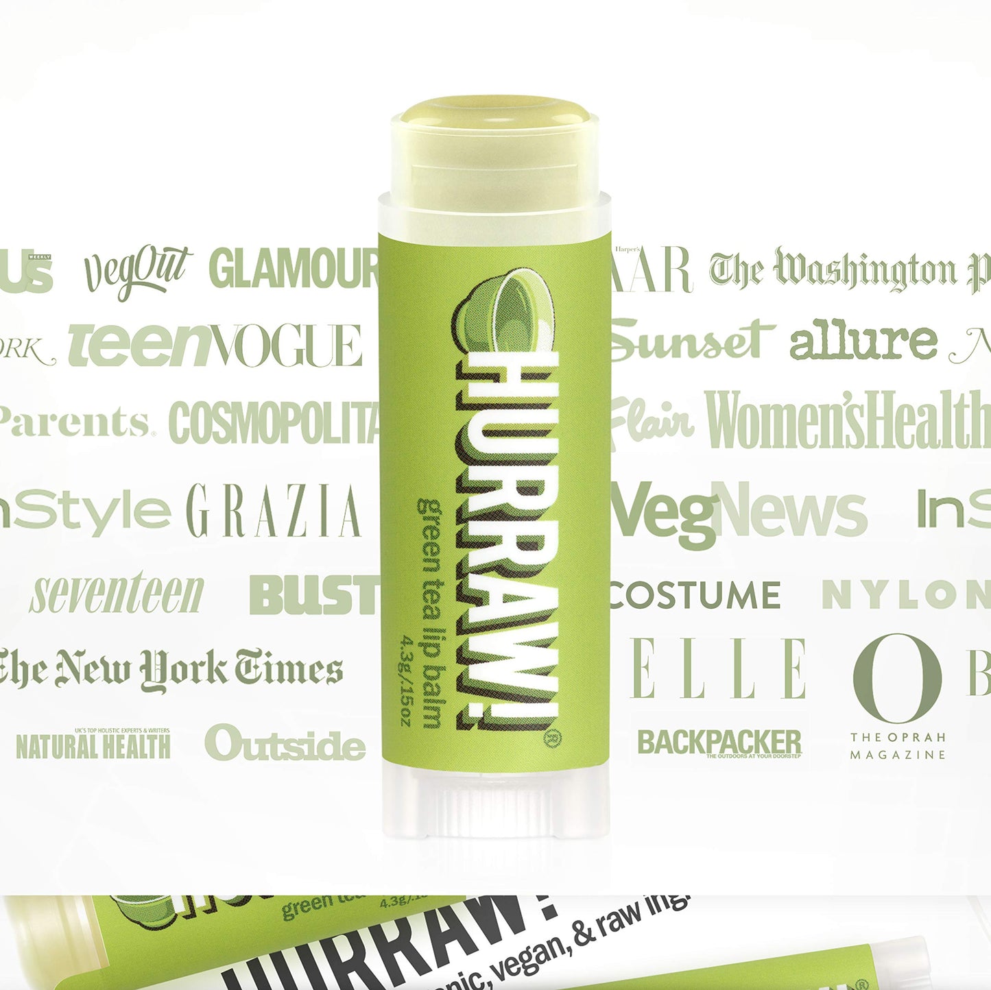 Hurraw! Green Tea Lip Balm: Organic, Certified Vegan, Cruelty and Gluten Free. Non-GMO, 100% Natural Ingredients. Bee, Shea, Soy and Palm Free. Made in USA