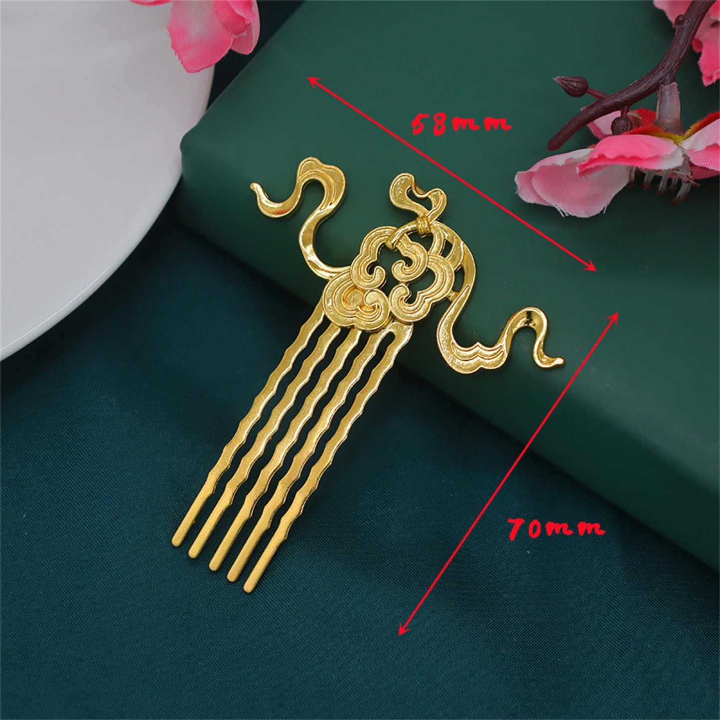 5 Pcs Metal Hairpin Flower Hair Stick Floral Hair Pins Rhinestone Hair Chopsticks for Women Girls -056