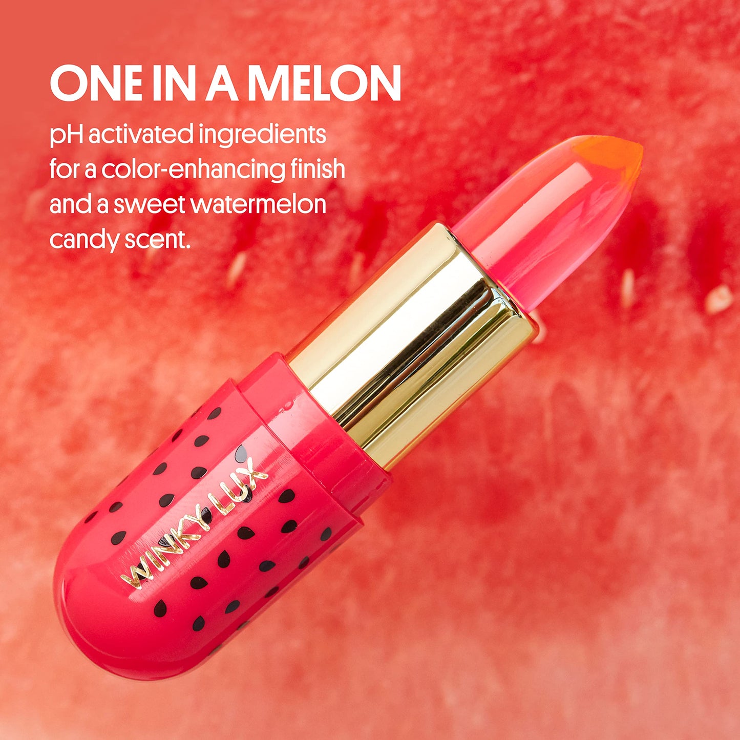 Winky Lux Watermelon Jelly pH Lip Balm, Hydrating Lip Balm, Natural Pink Tint with pH Color Changing, Moisturize & Soften Lips, Vegan & Cruelty Free