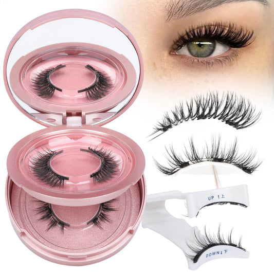 Focipeysa Magnetic Eyelashes Manga Look, 2 Pair Reusable Magnetic Lashes with Applicator, No Glue Needed Magnetic Eyelashes, Natural Look Magnetic Lashes Kit, Easy to Wear and Remove No Glue