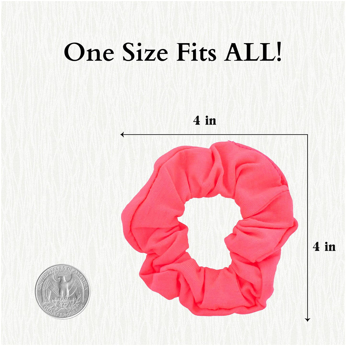 Set of 2 Solid Scrunchies (Neon Pink)