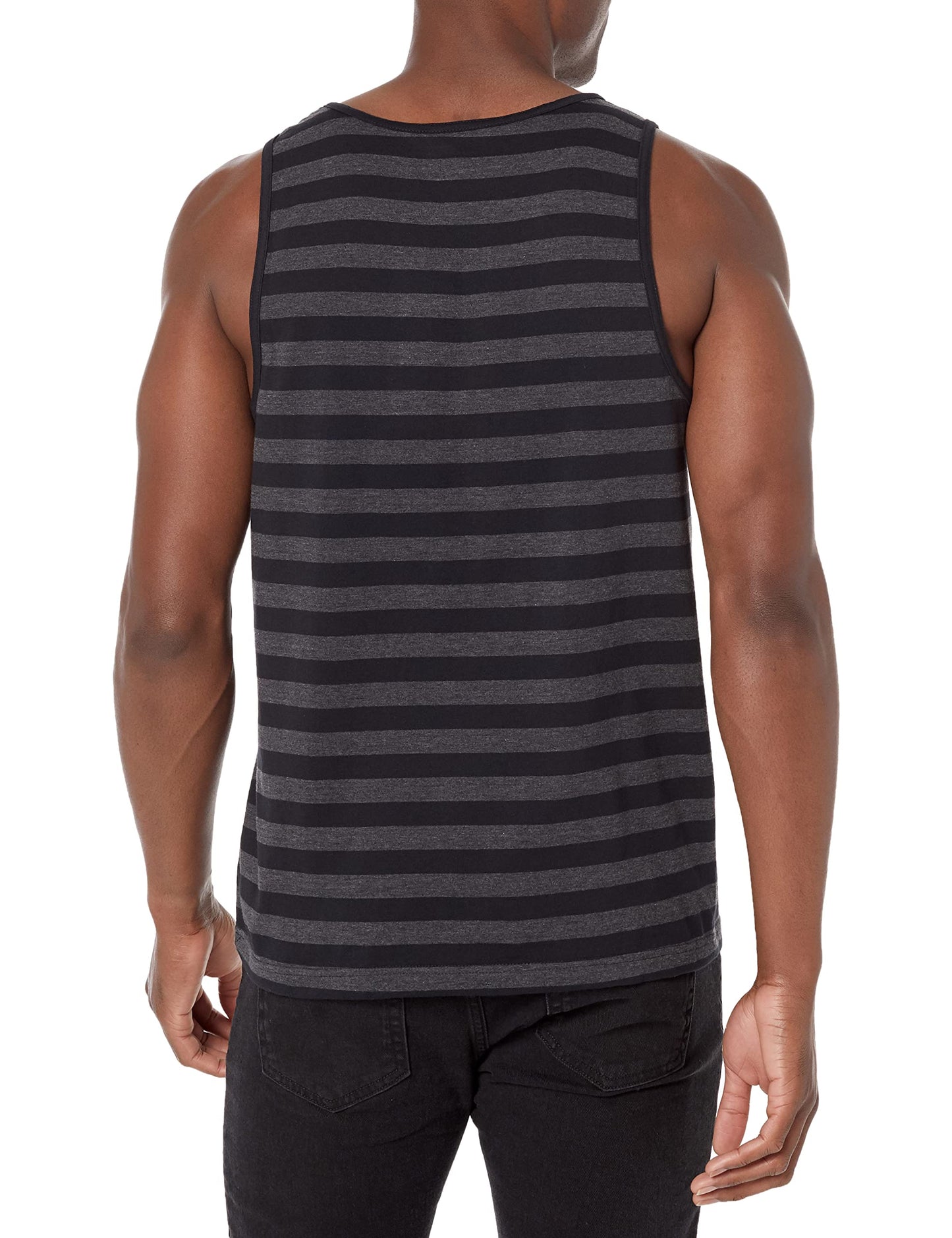 Amazon Essentials Men's Regular-Fit Tank Top, Black/Charcoal Heather, X-Small