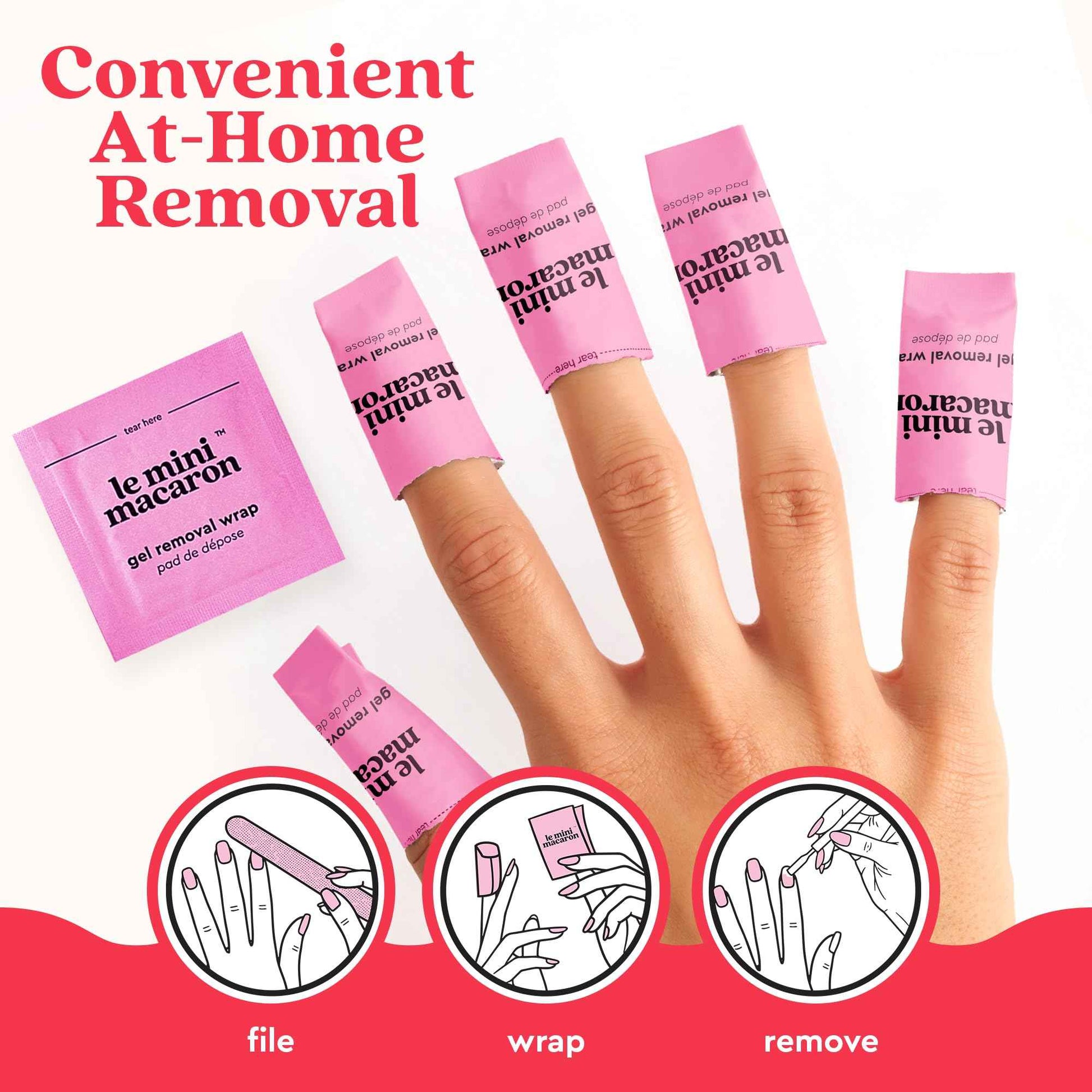 le mini macaron Gel Nail Polish Kit with LED Light, DIY At-Home Polish Nail Kit | Non-Toxic, Fast-Drying 3-in-1 Set for Long-Lasting, Salon-Quality Nails, File, and Remover Wraps (Lilac Blossom)