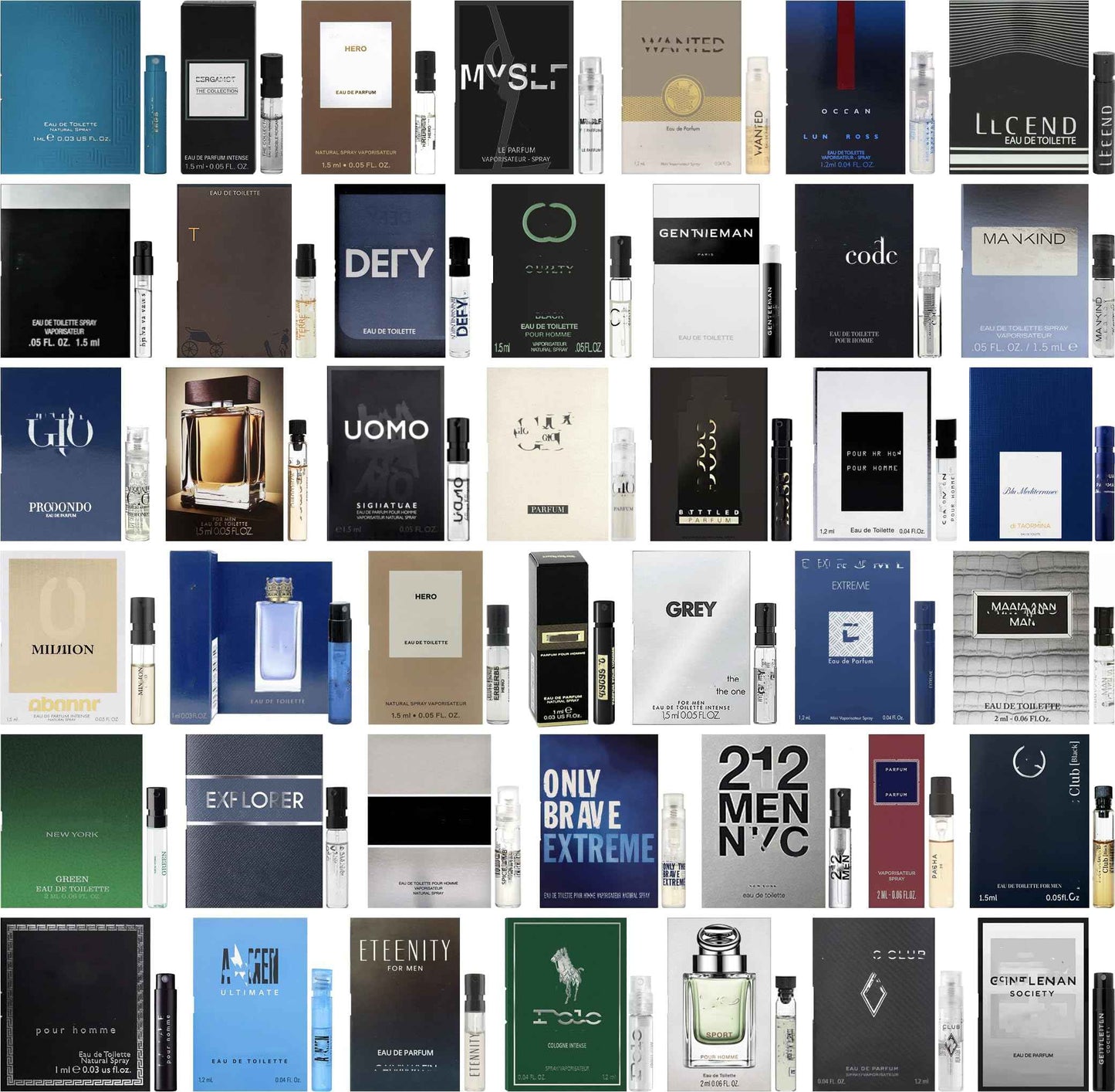 JRoBeauty High End Random Selection Designer Fragrance Cologne Sampler Set for Men - (Pack of 10 Sample Vials)