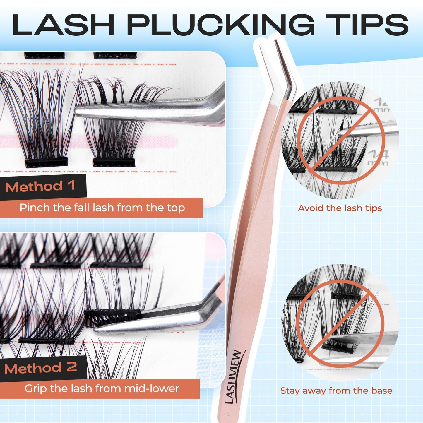 LASHVIEW Self Adhesive Eyelashes,Press On Lash Clusters Kit Pre Glued Eyelash Clusters with Applicator,No Glue No Remover Needed DIY Lash Extension Kit 10-16mm (N03 60Pcs)