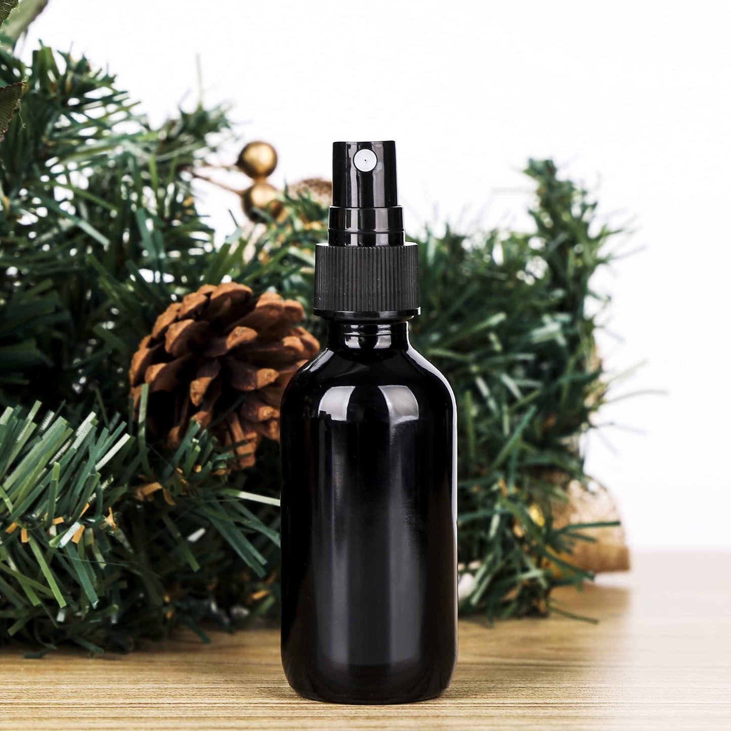 YONKAN 2oz UV Resistant Glass Spray Bottle, Fine Mist Boston Glass Bottles with Black Fine Mist Sprayer Small Clear Bottles for Essential Oils, Bath, Beauty, Hair & Cleaning, Black, Pack of 48