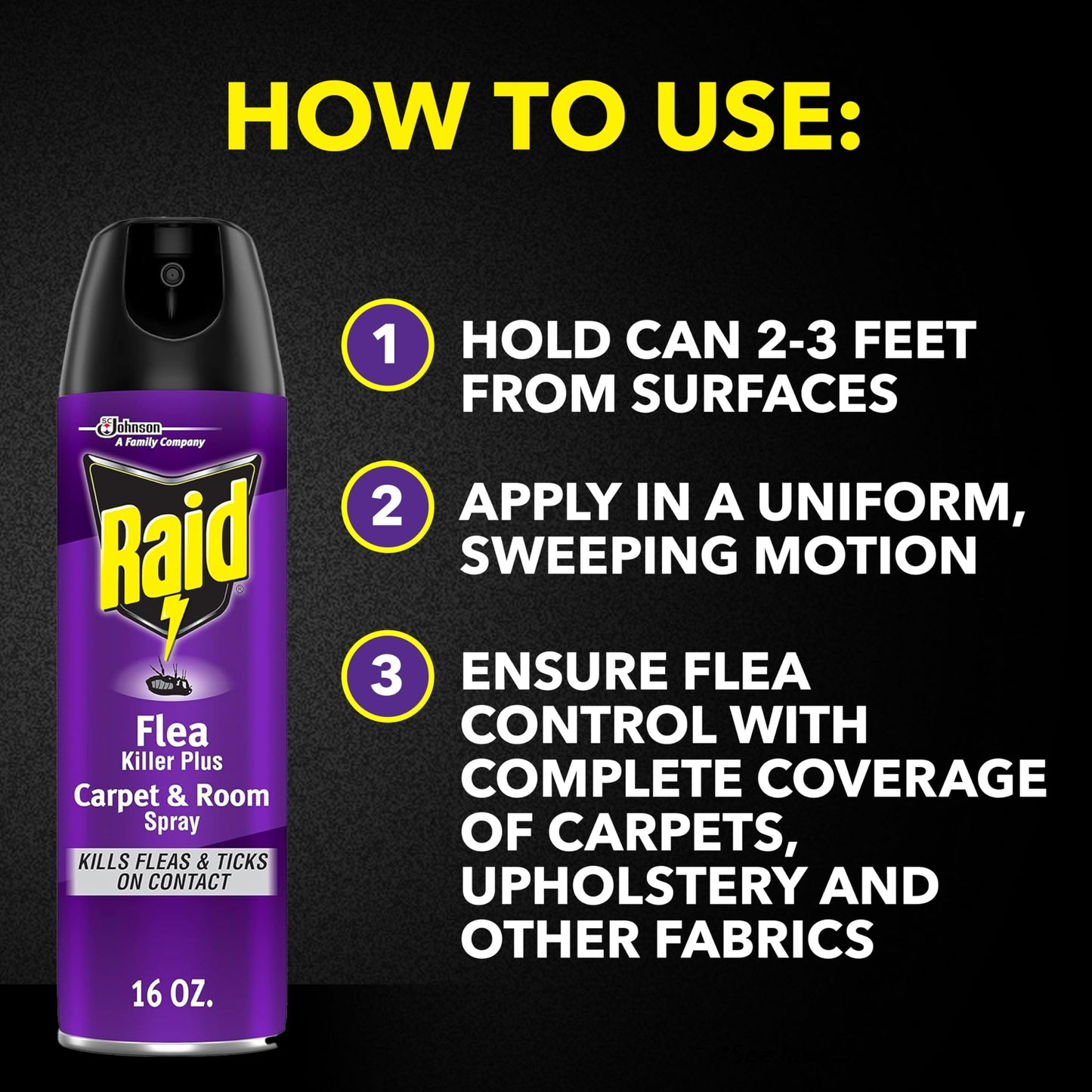 Raid Flea Killer Carpet & Room Spray, Kills hatching eggs for up to 4 months, 16 Oz