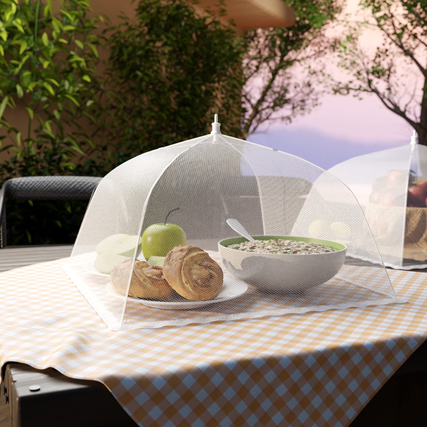 Simply Genius Mesh Food Cover Set, 2 Jumbo (100cm x 60cm) & 4 Large (17”x17”) Pop-Up Food Tents/Food Covers For Outdoors, Reusable and Collapsible, Food Nets, 6 Pack