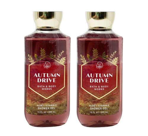 Bath & Body Works AUTUMN DRIVE Aloe + Vitamin E Shower Gel 2 Pack Bundle - 10 fl oz / 295 mL each
