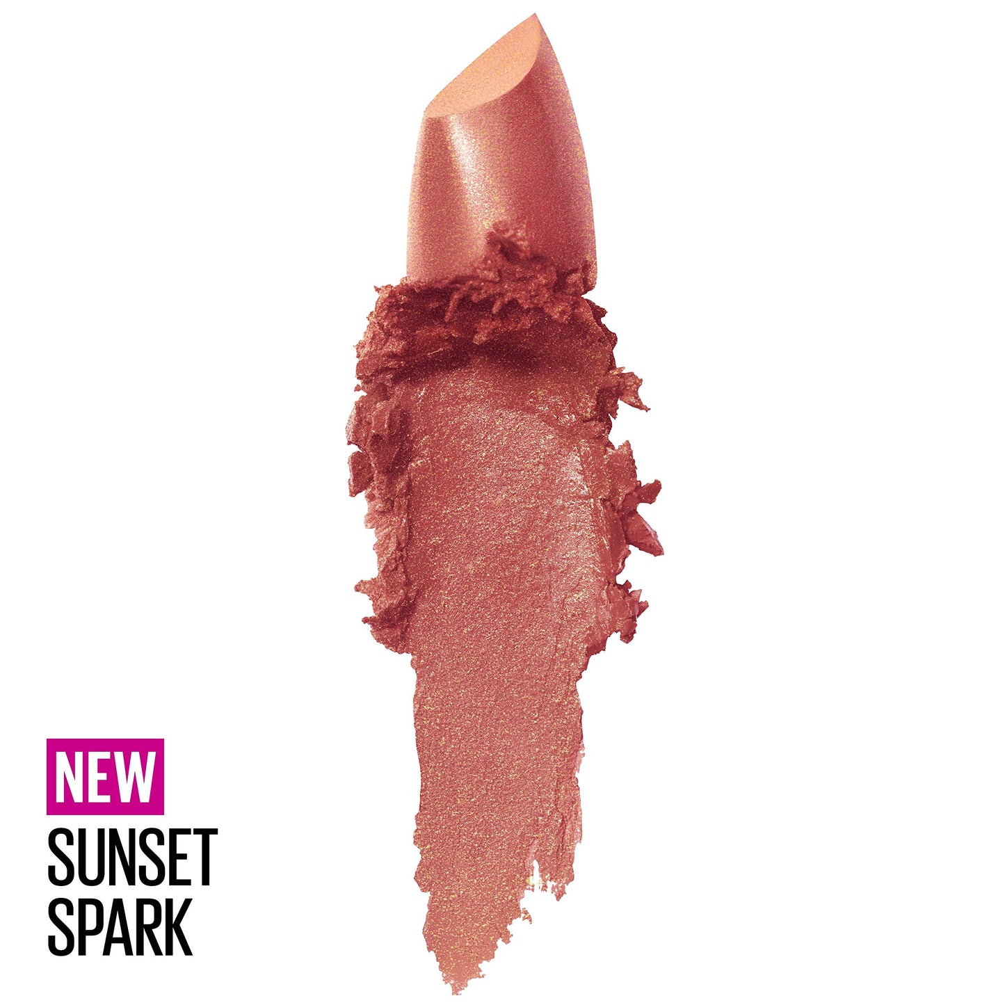 Maybelline New York Color Sensational Lipstick, Lip Makeup, Cream Finish, Hydrating Lipstick, Nude, Pink, Red, Plum Lip Color, Sunset Spark, 0.15 oz; (Packaging May Vary)