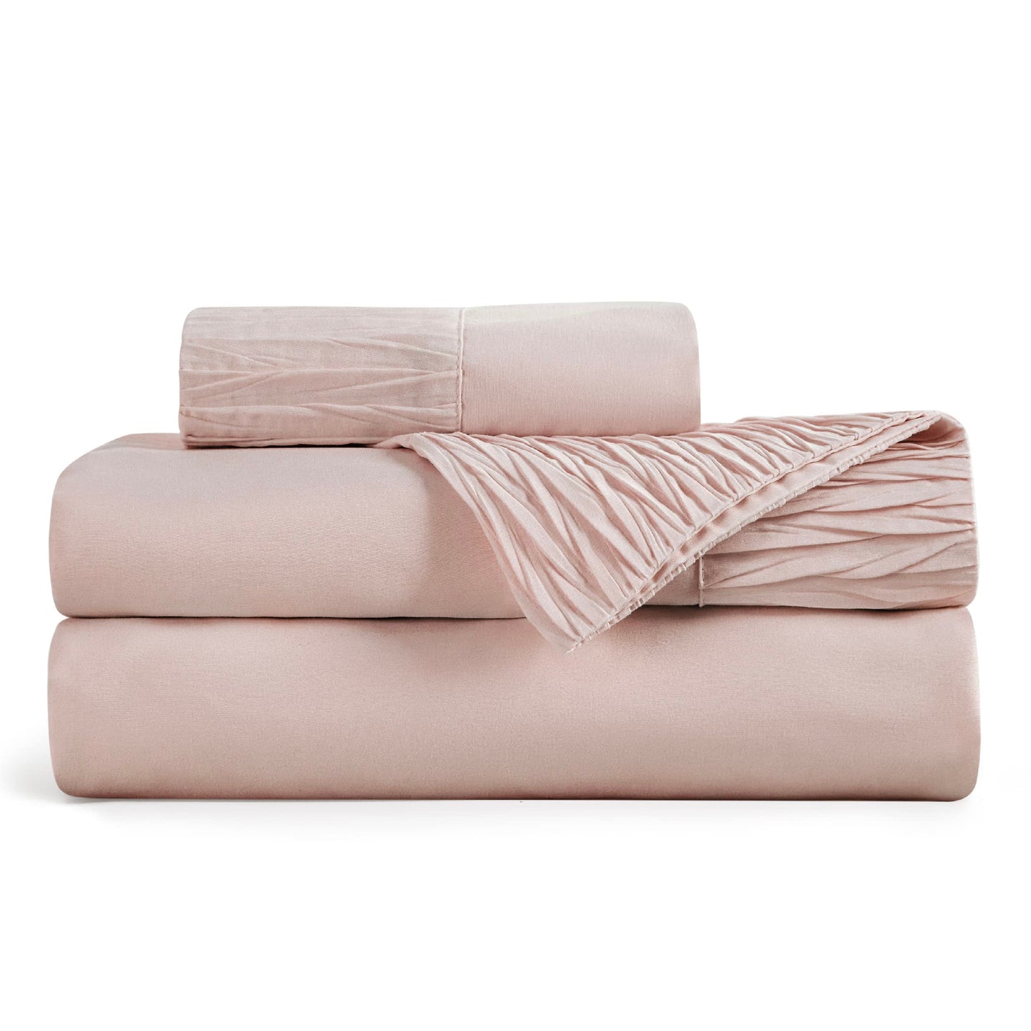 Bedsure Twin Sheets Set - Soft Twin Bed Sheets, 3 Pieces Hotel Luxury Dusty Pink Sheets Twin, Easy Care Polyester Microfiber Cooling Bed Sheet Set