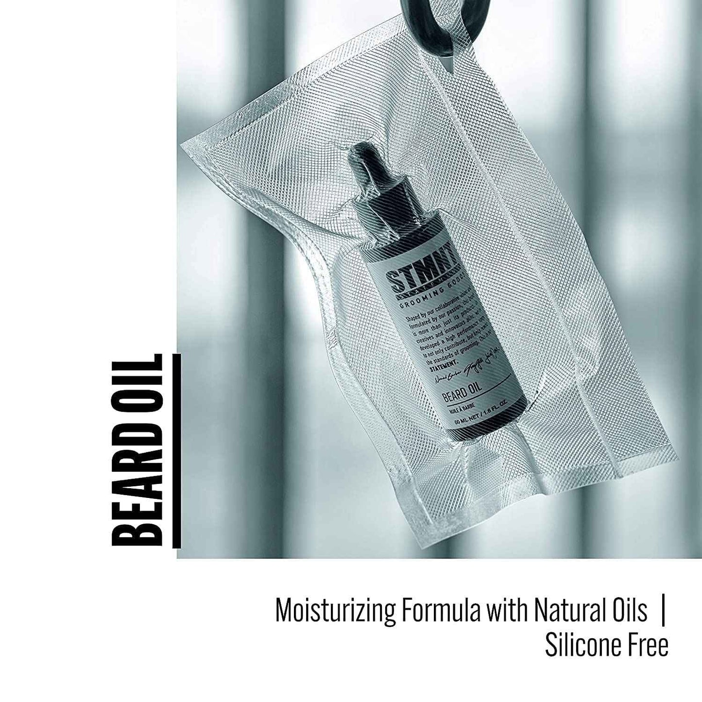 STMNT Grooming Goods Beard Oil, 1.6 oz | Silicone Free| Moisturizing Formula with Natural Oils