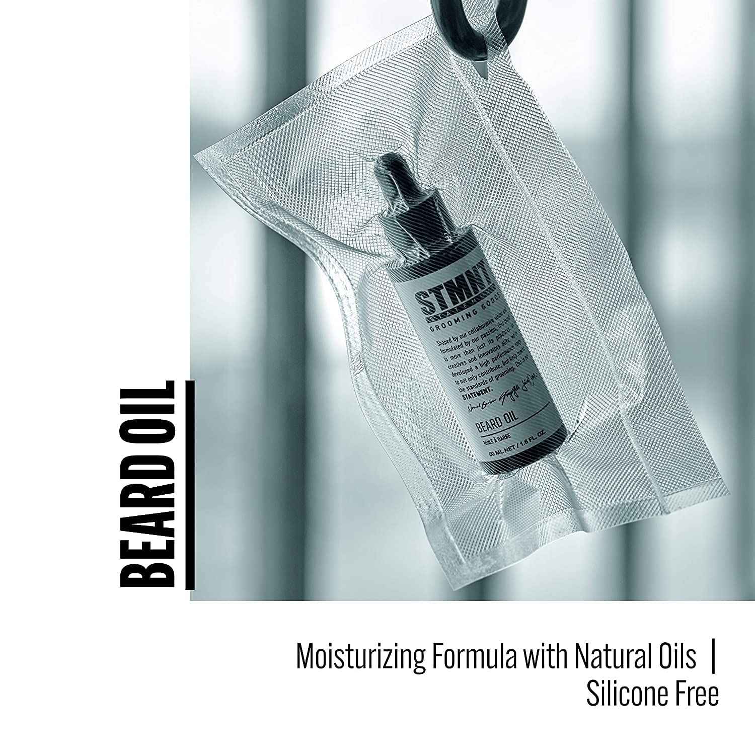 STMNT Grooming Goods Beard Oil, 1.6 oz | Silicone Free| Moisturizing Formula with Natural Oils