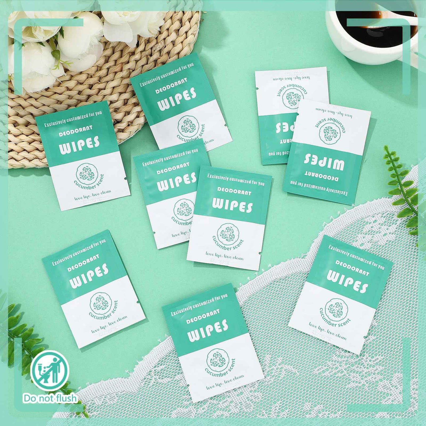 Timgle 200 Count Deodorant Wipes Bulk Individually Wrapped Travel Size Wipes for Men Women Body Underarm Deodorant Remove Sweat Sports Travel Clean Skin Daily Use Female Male(Green)