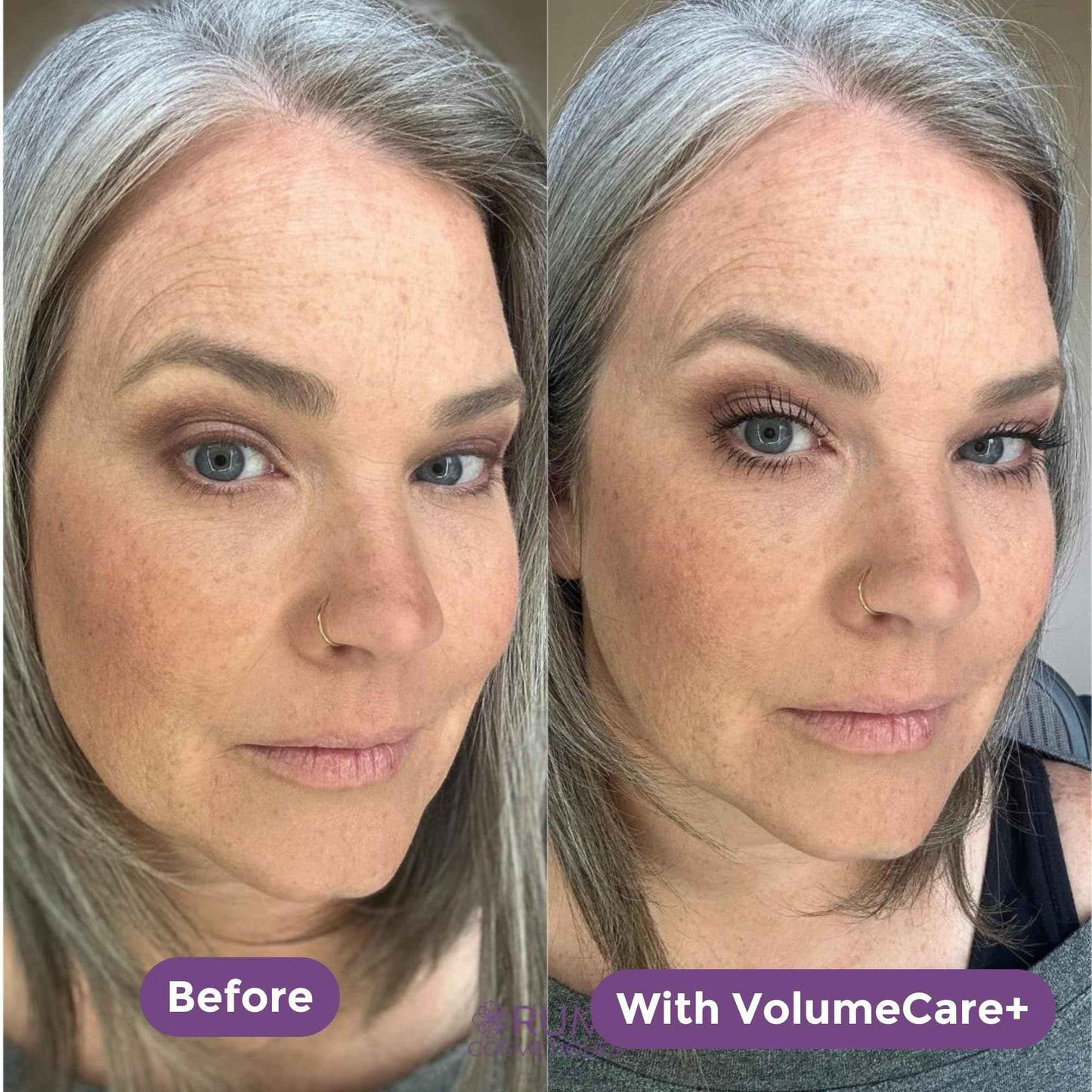 Rumi Cosmetiques VolumeCare+ Mascara For Mature Women - Extreme Length and Volume 2-in-1 Formula - No Clumps or Flaking, Long-Wearing, Hypoallergenic Mascara For Sensitive Eyes (Natural Black)