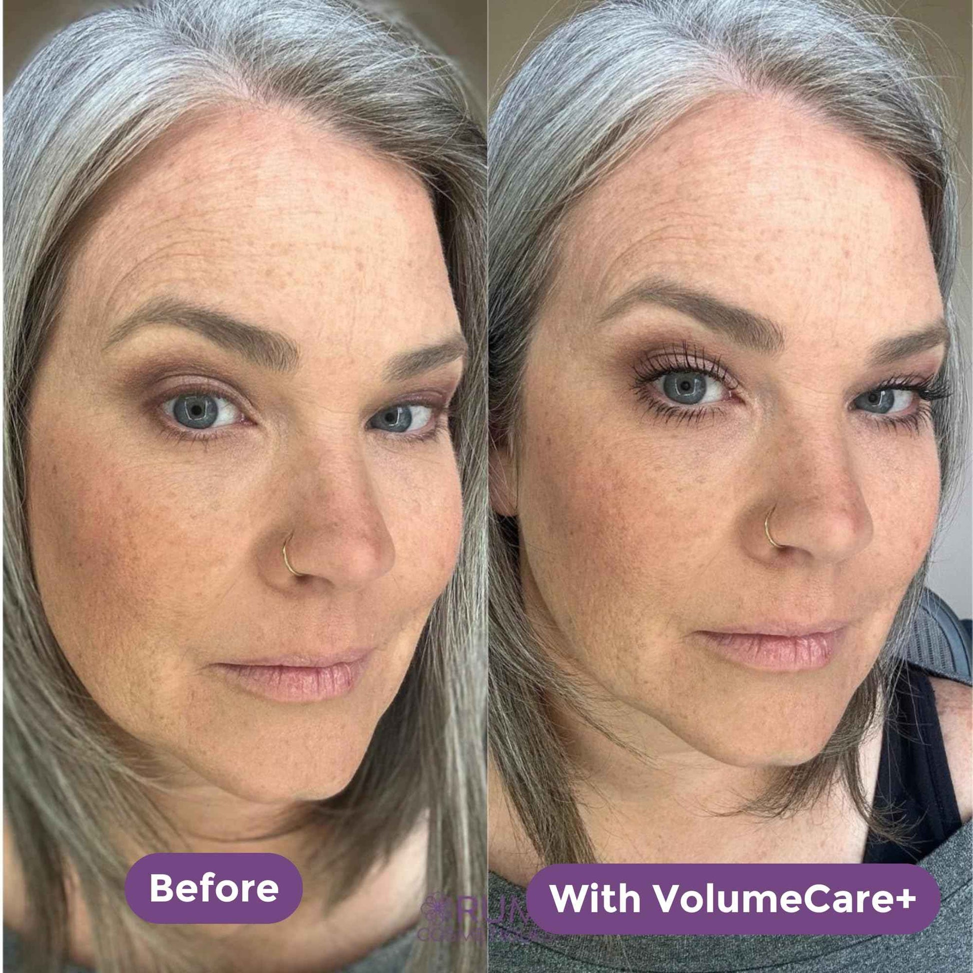 Rumi Cosmetiques VolumeCare+ Mascara For Mature Women - Extreme Length and Volume 2-in-1 Formula - No Clumps or Flaking, Long-Wearing, Hypoallergenic Mascara For Sensitive Eyes (Natural Black)