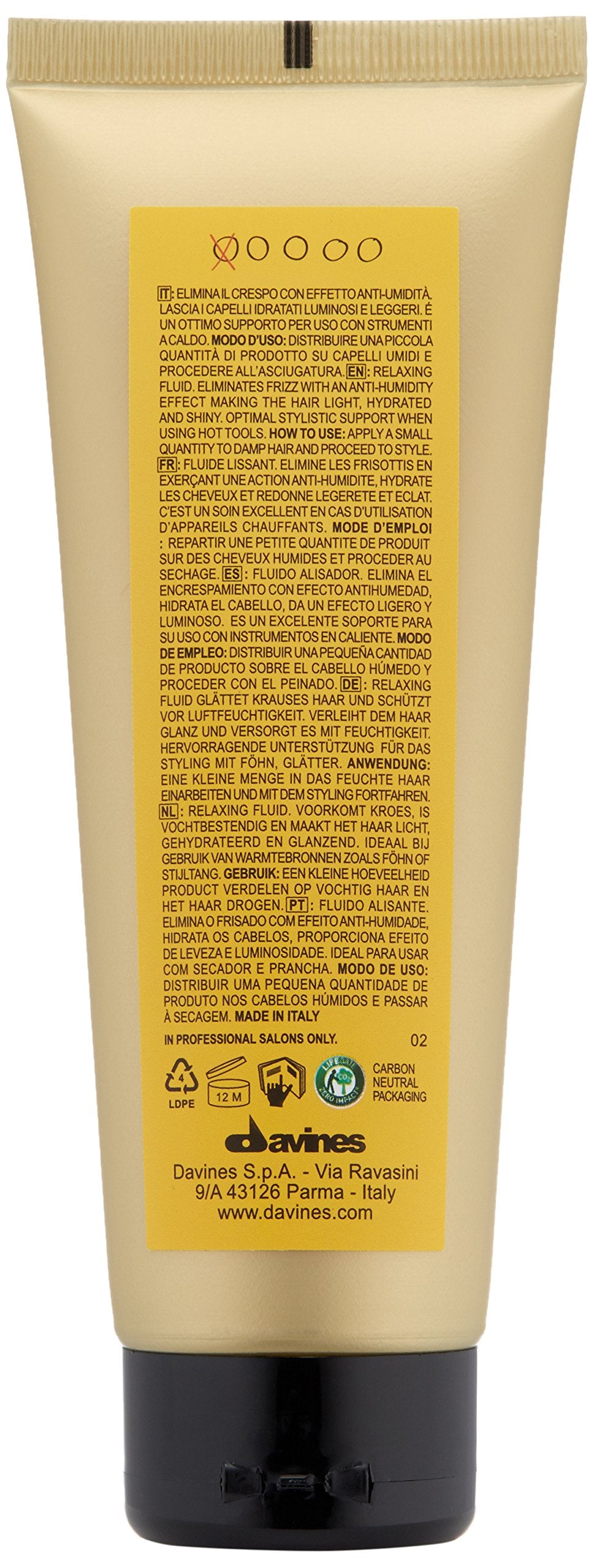 Davines This is a Relaxing Moisturizing Fluid, Heat Protection And Frizz Control For Sleek And Straight Styling, Moisturize With Humidity Control, 4.22 Fl. Oz.