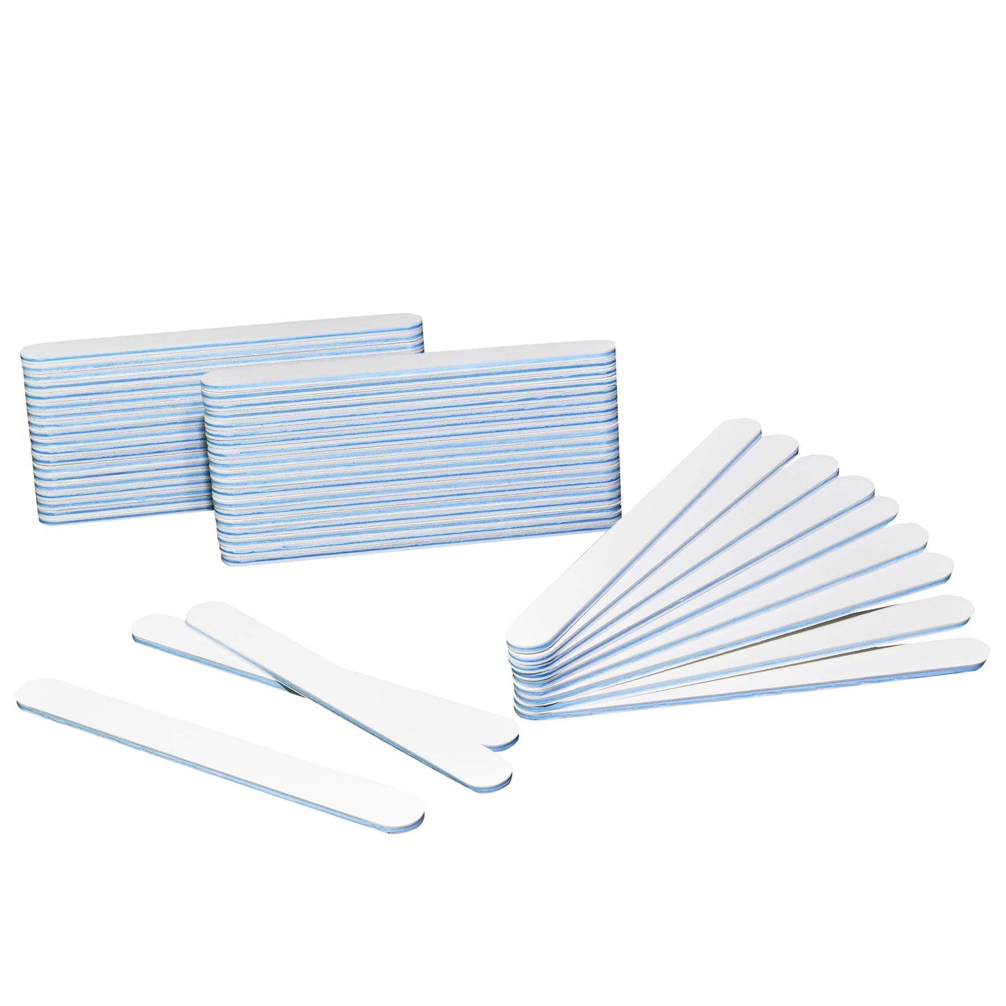 AMT 50 PCS Jumbo White Nail Files 180/180, White Nail File, Nail Files for Acrylic Nails, Emery Boards for Nails, 180/180 Grit Nail File (50 PCS Nail Files) (Grit 180/180 (Round, Blue))