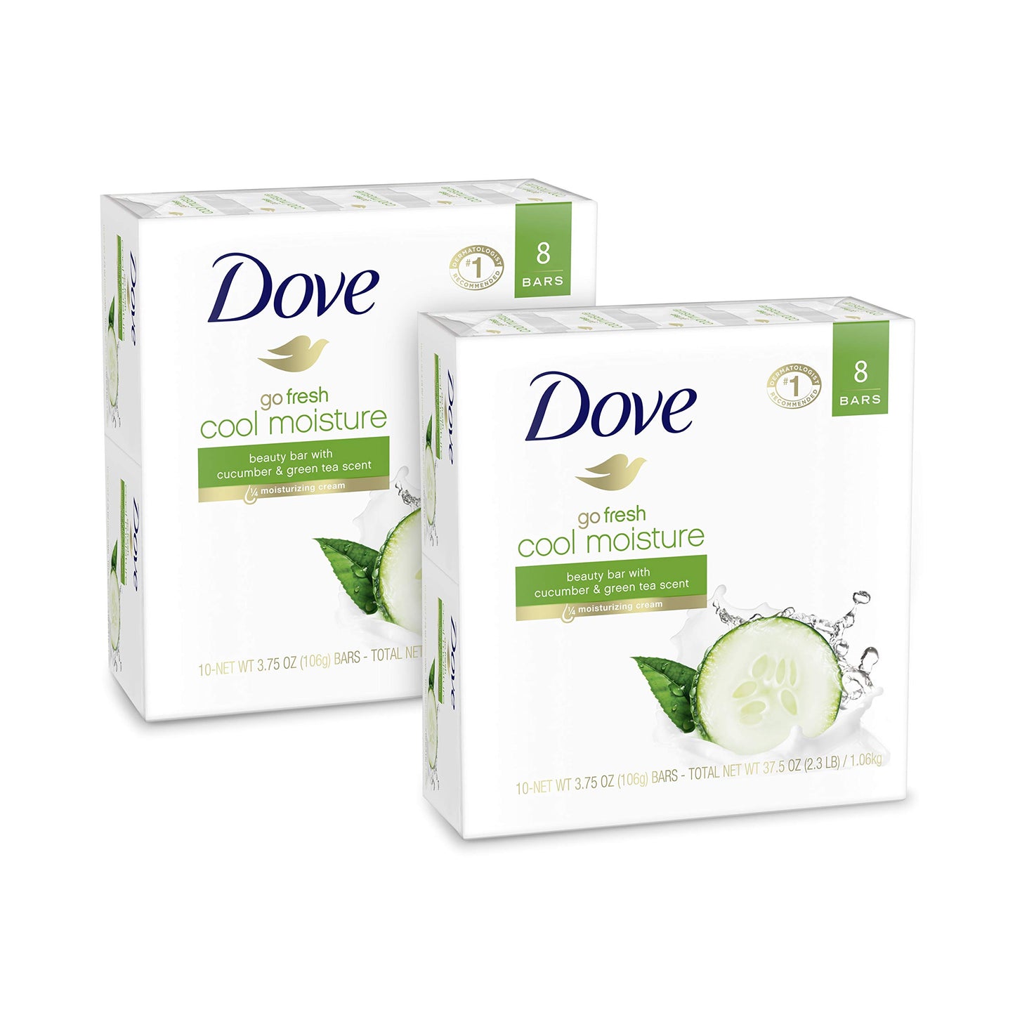 Dove More Moisturizing than Bar Soap, Cucumber and Green Tea Beauty Bar, 3.75 Ounce, 16 Count (Pack of 1)