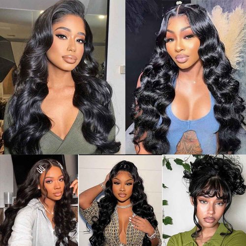 12A Human Hair Bundles 16 16 16 Inch Body Wave Bundles Human Hair Unprocessed Brazilian Virgin Bundles Weave Extensions Natural Black Color 3 Bundle