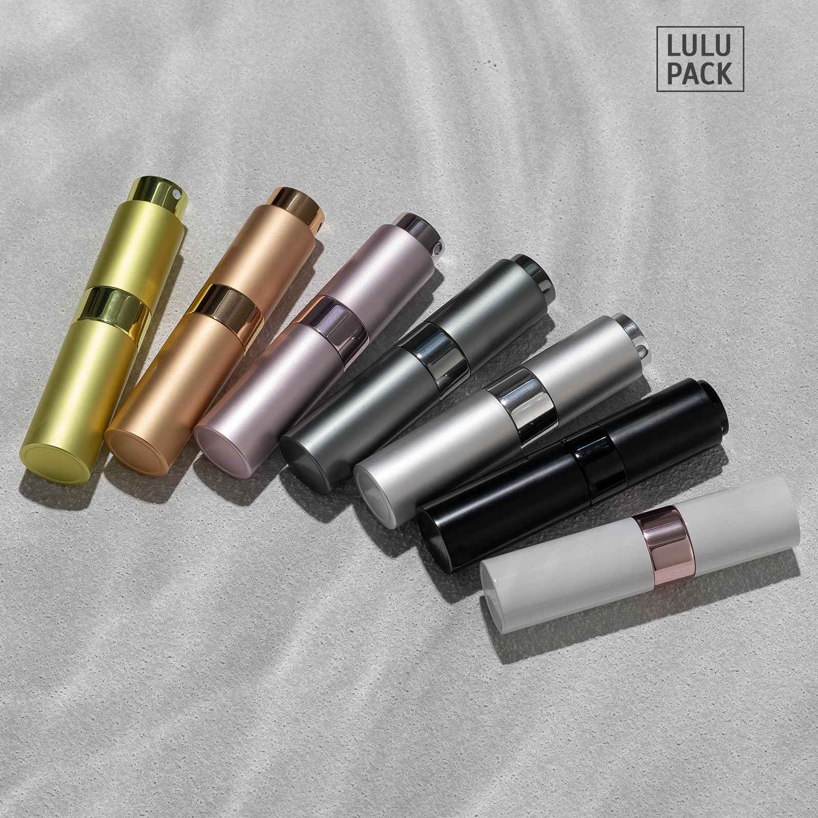 Lulupack Travel Perfume Bottle Refillable - Cologne Spray Atomizer Mini - Small Travel Size Empty Sprayer for Refill Sample Container - Portable Fragrance Decant Dispenser for Women Men 5ml 6PCS Black