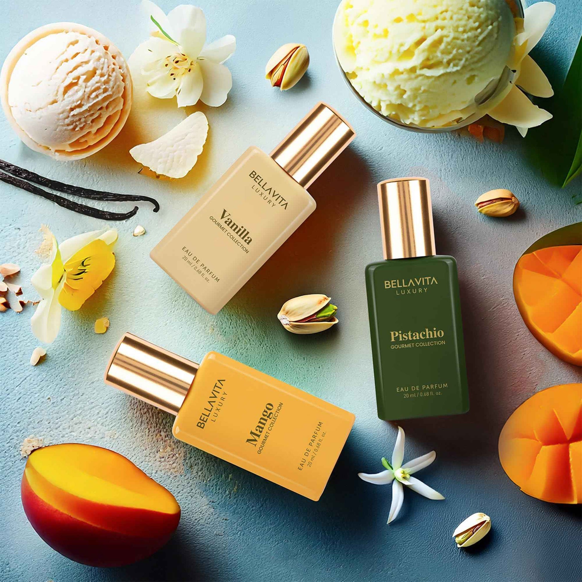 Candy kiss by BellaVita Luxury | 100ml+(3x20ml) Perfume Set | Luxury Unisex Fragrance Combo with Sweet & Spicy Notes | Honey Oud & Vanilla, Mango, Pista EDP| Long-Lasting, Premium Gift for Men & Women