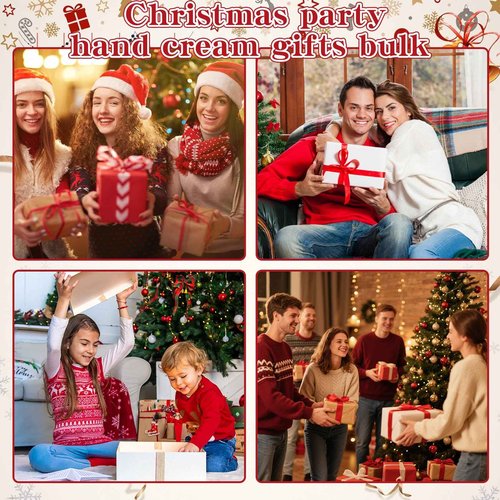 50 Sets Christmas Hand Cream Bulk Santa Snowman Patterns Moisturizing Hand Lotion for Guests Baby Shower, Bridal Shower Thank You Gifts Travel Size, Christmas Party Supplies, Holiday Stocking Stuffers