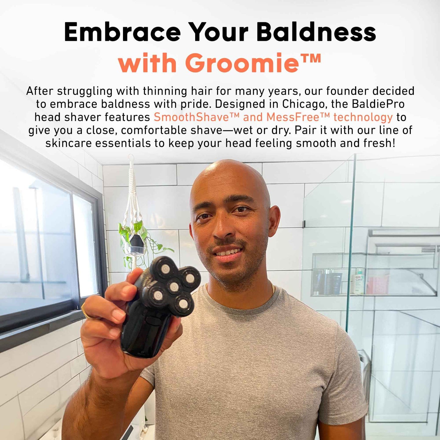 Groomie Travel Case for BaldiePro Electric Head Shaver for Men - Sleek Hard Case for Shaving Kit - Portable On-the-Go Accessory for Head Shaver & Grooming Accessories