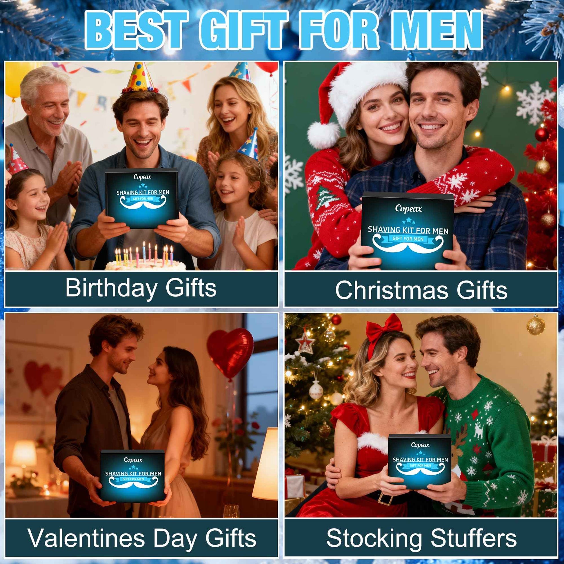 Shaving Kit for Men,Natural Cologne Shaving Cream,Balm,Shaving Soap Bowl,Razor,Tumbler Cup,Mens Grooming & Care Kit Christmas Gifts for Men Dad Him Boyfriend Stocking Stuffers Secret Santa Gift Set