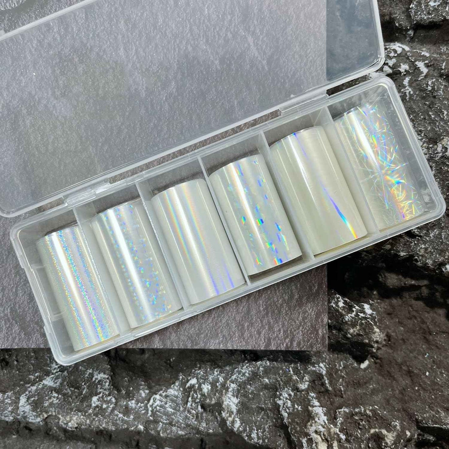 SILPECWEE 2 Boxes Aurora Nail Foil Clear Laser Glass Fragment Nail Transfer Foil for Acrylic Nails Pink Starry Sky Holographic Nail Art Foil Stickers Manicure Design for DIY Nails Decoration