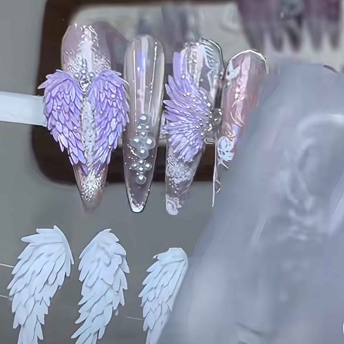 3D Wing Nail Mold Silicone Nail Tools Wing Nail Charms Resin Molds Nail Art for Accessories Nail Supplies