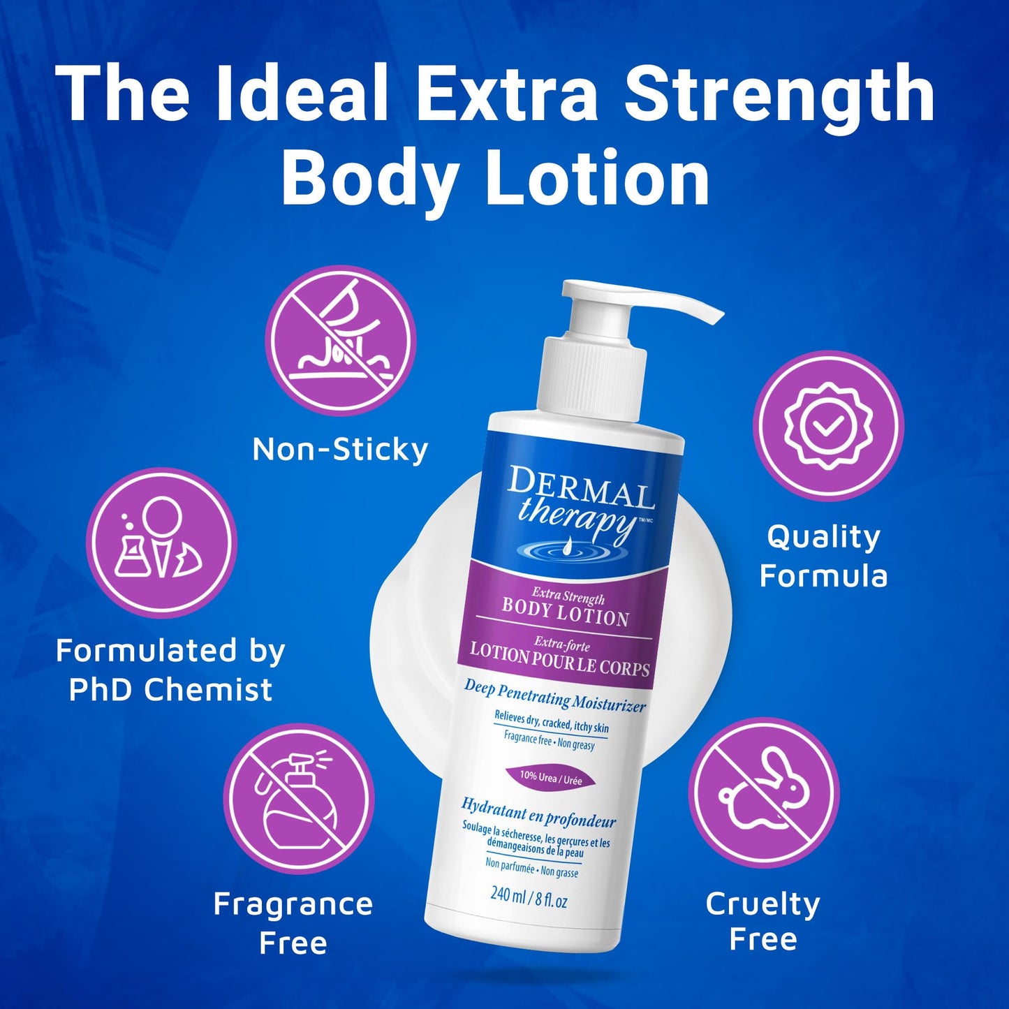 Dermal Therapy Extra Strength Body Lotion - Hydrating Treatment Restores Moisture to Heal Dry, Cracked, Itchy Skin | 5% Alpha Hydroxy Acids and 10% Urea | 8 fl. oz (TwoPack)