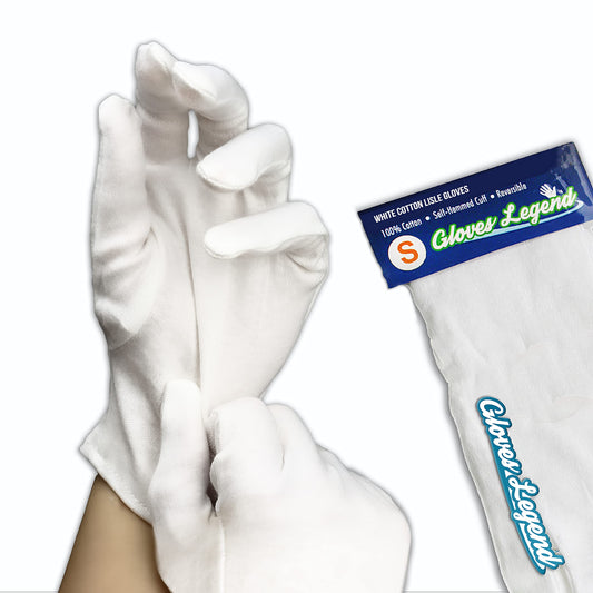 6 Pairs (12 Gloves) | Gloves Legend White Cotton Inspection Work Gloves | Coin Silver Art Handling | Cosplay Costume | Glove Liners | 100% Cotton | Women Size Small