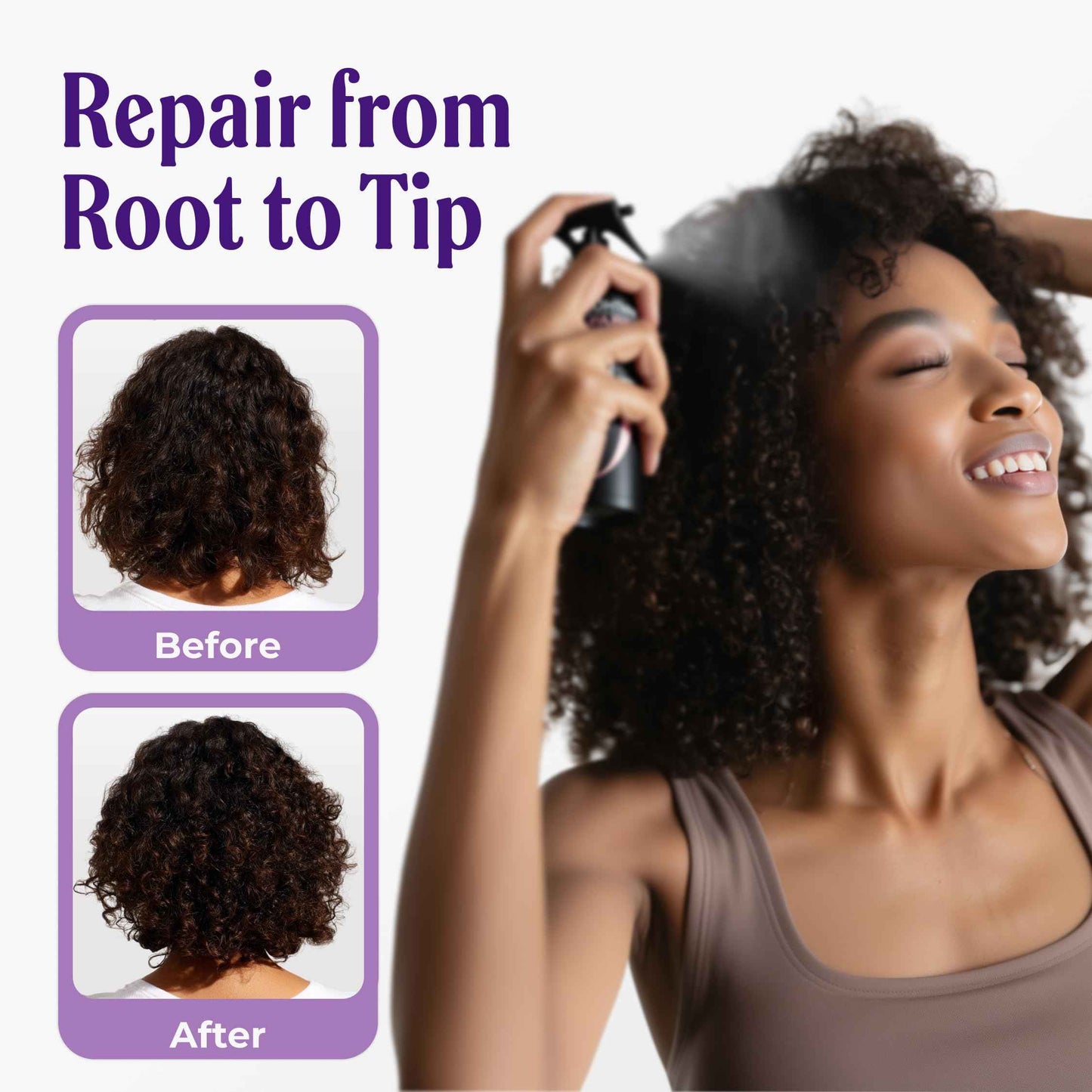 Carolayage Night Repair Treatment for Hair | Hydrating Overnight Hair Mask with Hydrolyzed Keratin and Aloe Vera | Strengthens, Restores Shine, and Reduces Frizz | Leave In, No Rinse Needed, 8.4 fl oz