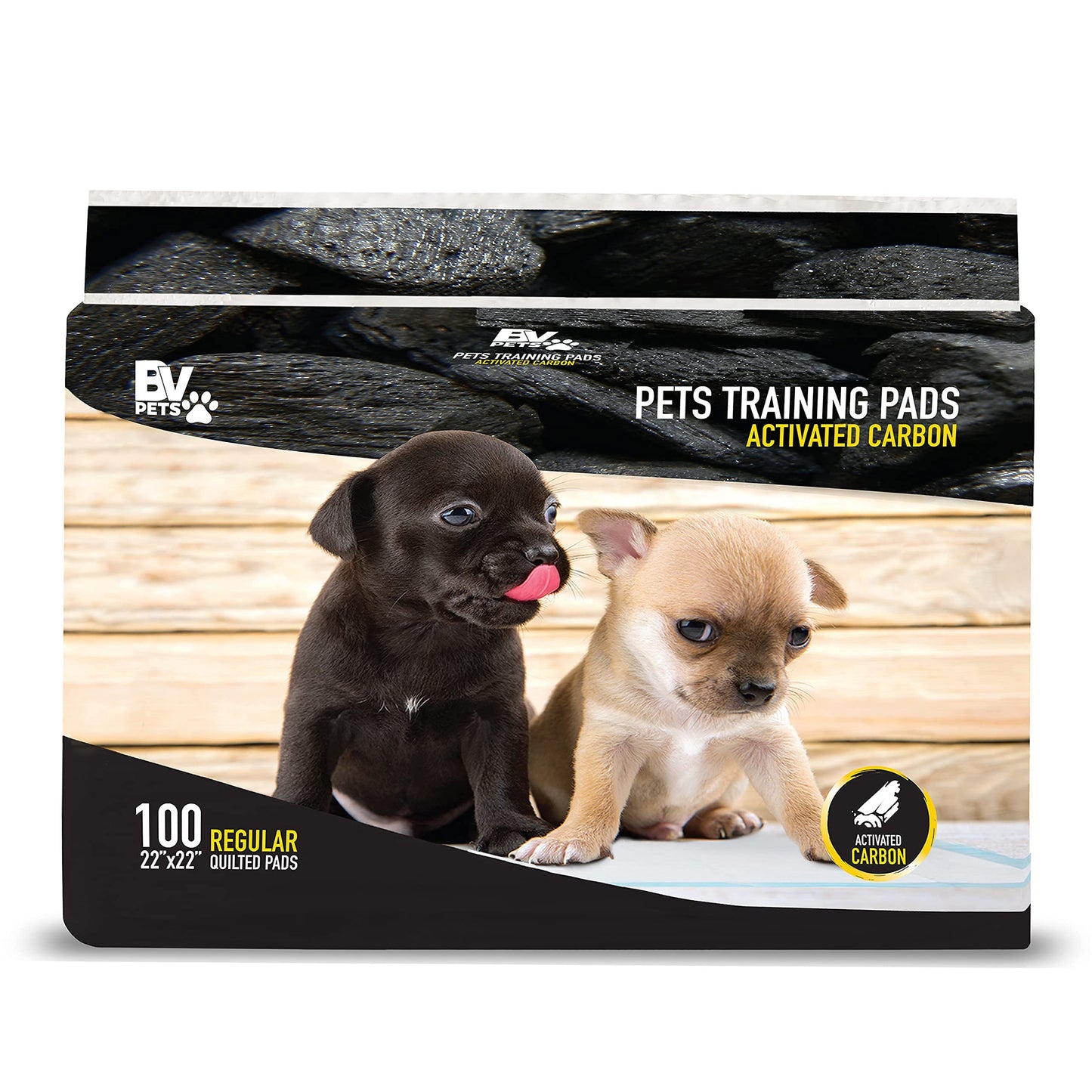 BV Puppy Pads Leak-Proof 100 Count 22"x 22" | Pee Pads for Dogs 6-Layer- Charcoal Dog Pee Pads- Dog Pads 100 Pack- Potty Pads for Dogs- Puppy Pee Pads, Pee Pad Training Pads for Dogs, Pet Pee Pads