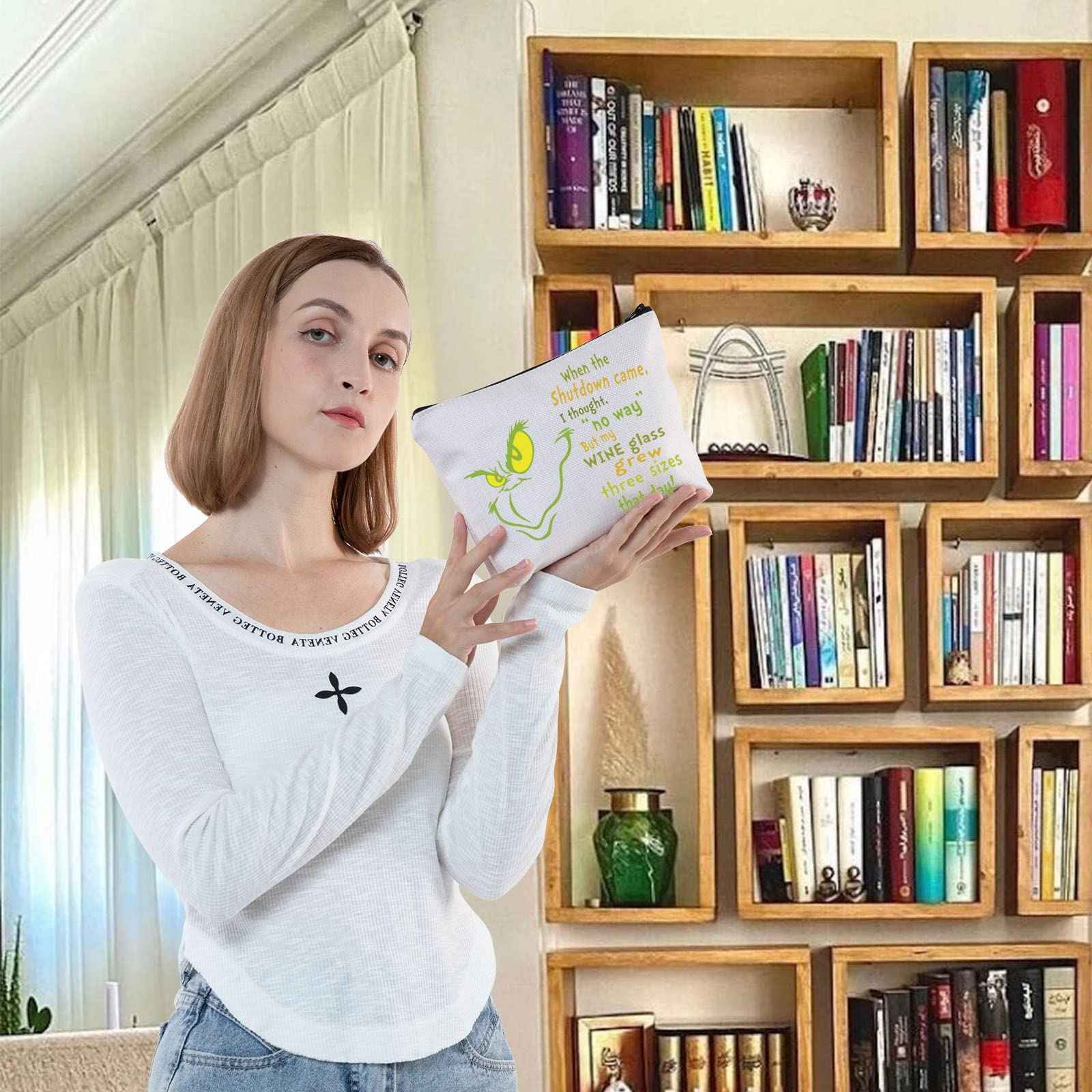 LEVLO Grenn Doctor Cat Quote Cosmetic Make Up Bag Doctor Cat Fans Gift When The Shutdowh Came I Thought No Way Makeup Zipper Pouch Bag (When The Shutdowh)