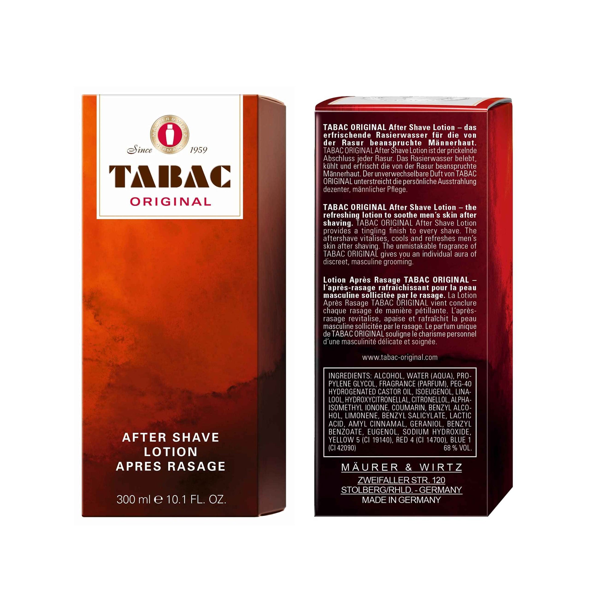 Tabac Original By Maurer & Wirtz For Men. Aftershave 10.1 Oz.