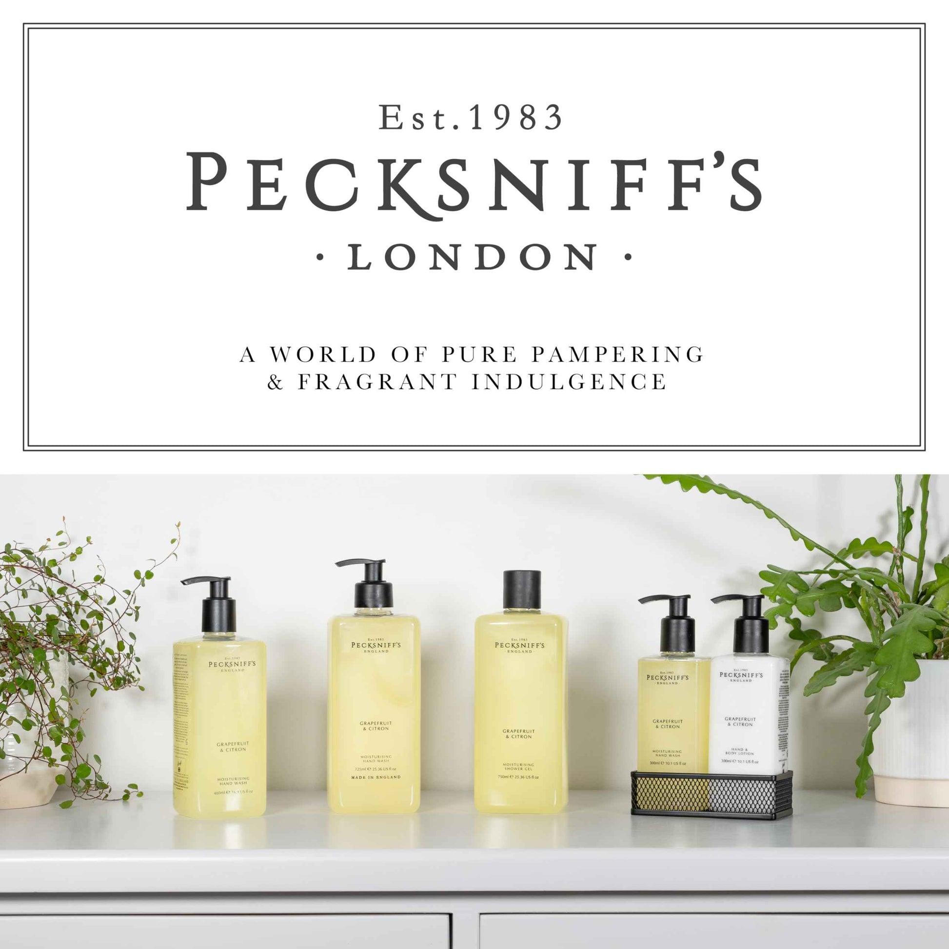 Pecksniff's Grapefruit & Citron Hand Wash – Luxury Liquid Hand Soap 725 ml/24.52 fl oz, Softening, Hydrating, Revitalising, Cruelty-Free, Made in England