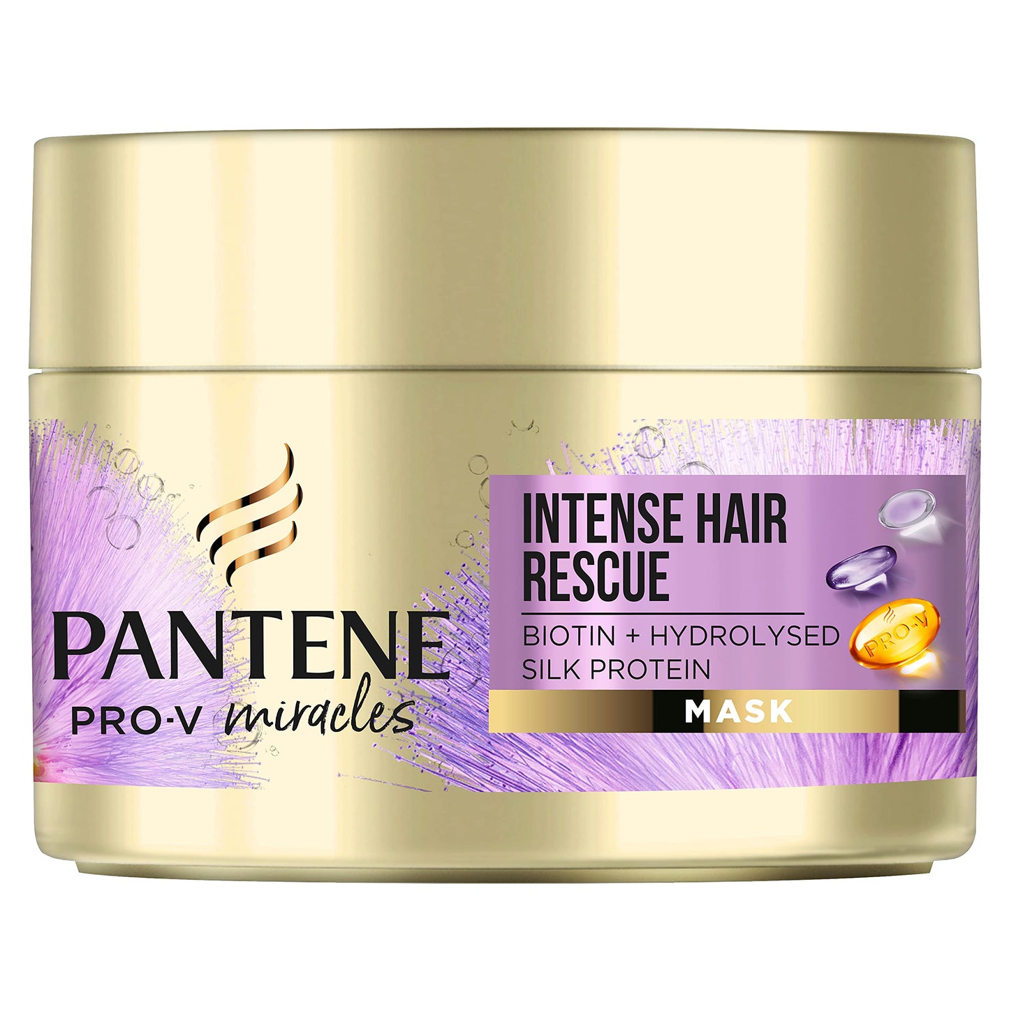 Pantene Miracles Hair Mask, Intense Hair Rescue Mask with Biotin and Hydrolysed Silk Protein, Hair Treatment That Helps Repair Processed, Highlighted or Intensely Dry Damaged Hair,160ml