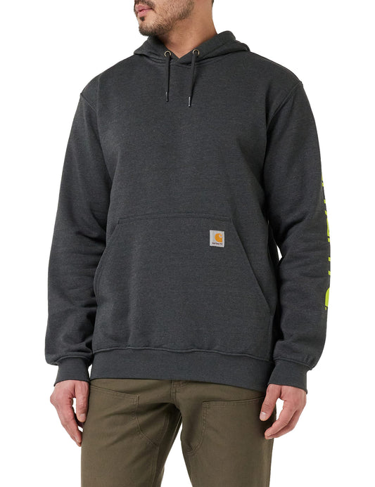 Carhartt Men's Loose Fit Midweight Logo Sleeve Graphic Sweatshirt, Carbon Heather