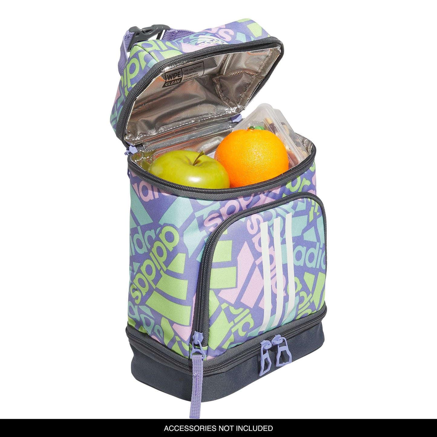 adidas Excel 2 Insulated Lunch Bag, Adi Multi Collage Light Purple/Onix Grey, One Size