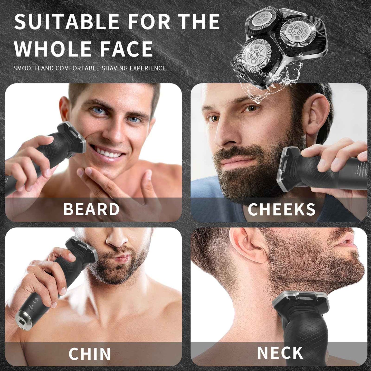 SH71/50 Shaving Heads Compatible with Phili*s Shavers Series S5000 (S5XXX),S7000 (S7XXX) for SH60/70 and SH70/70 (Black)