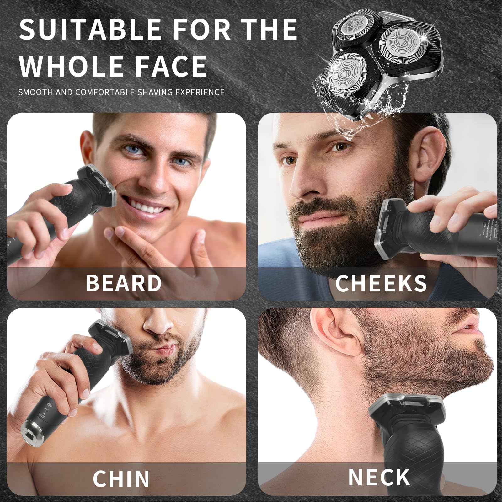 SH71/50 Shaving Heads Compatible with Phili*s Shavers Series S5000 (S5XXX),S7000 (S7XXX) for SH60/70 and SH70/70 (Black)