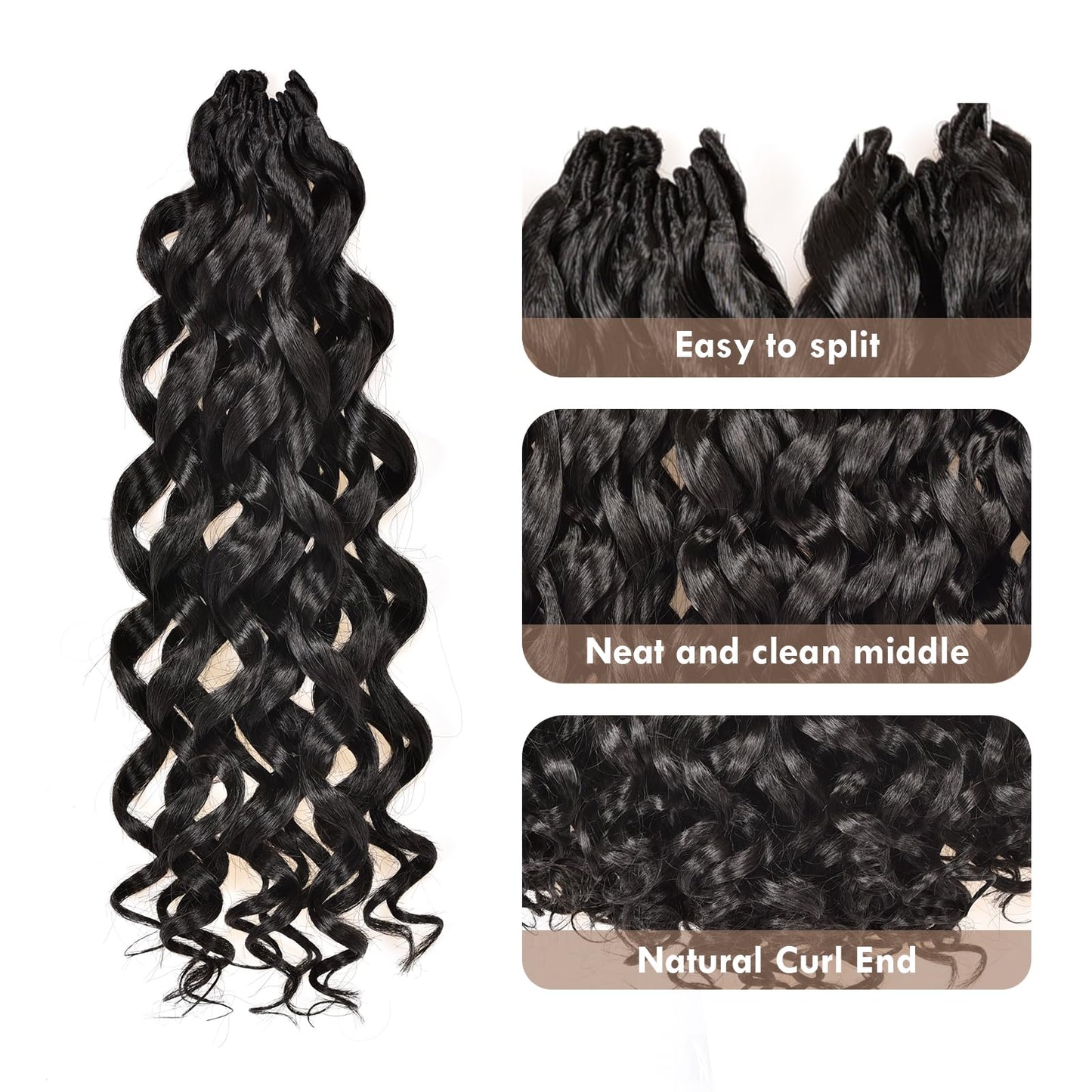 ToyoTress GoGo Curl Crochet Hair - 14 Inch 8 Packs Natural Black Beach Curl Crochet Hair, Short Curly Ocean Wave Water Wave Deep Twist Crochet Braids Synthetic Braiding Hair Extensions (14 Inch, 1B)