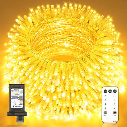 300 LED String Lights, 128FT Waterproof Fairy Lights Christmas Ligths 8 Modes Twinkle Indoor Outdoor, Plug in for Bedroom Classroom Girl's Room Wedding Garden Christmas Decorations (Warm White)