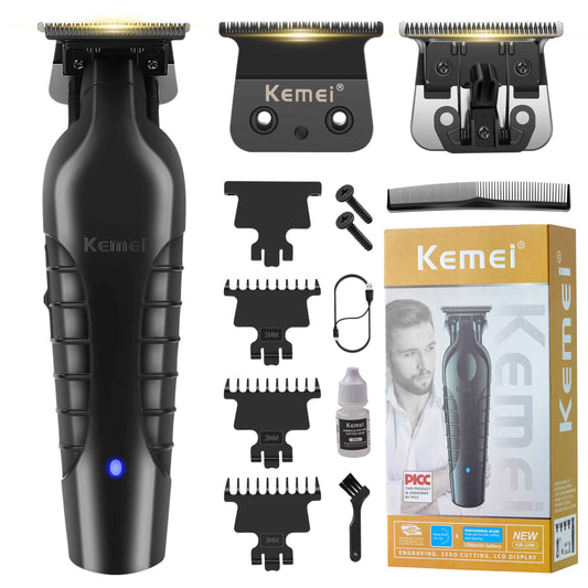 KEMEI Hair Trimmer for Men, Professional Hair Clippers Cordless Beard Trimmers for Barbers T Blade Zero Gap Trimmer KM-2299 with 2299 Replacement Blade.