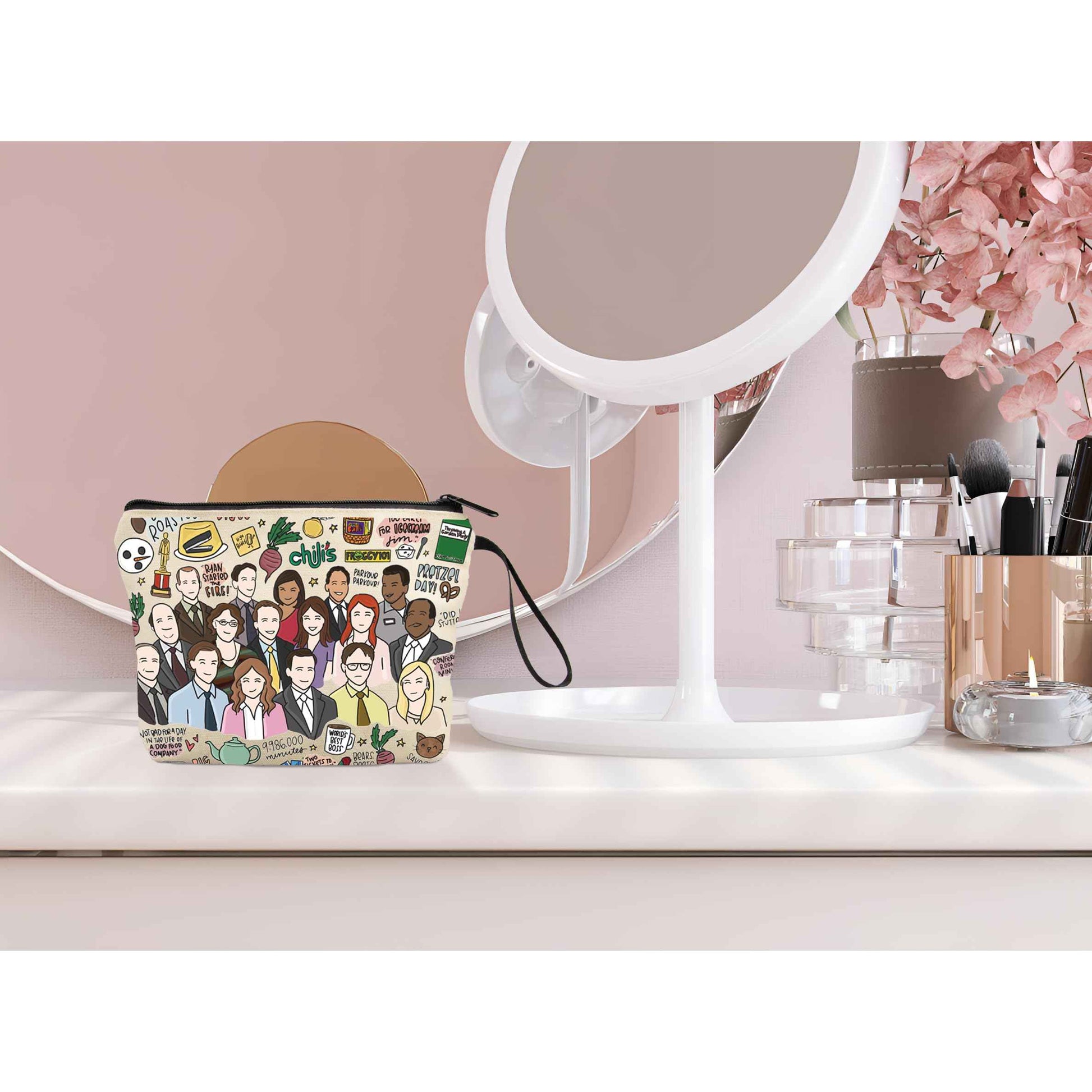 The Office Merchandise Makeup Bag with Zipper and Handle, Canvas Cosmetic Bag, Funny Gifts for Sister and Fans